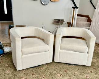 Pair of Swivel Barrel chairs