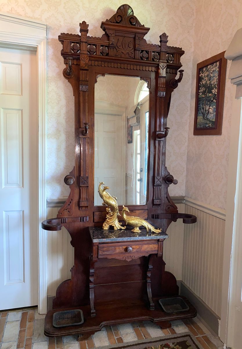 Victorian Style Walnut Hall Tree