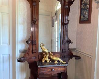 Victorian Style Walnut Hall Tree
