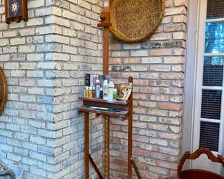 Vintage Adjustable Easel, Paints, Brushes, etc