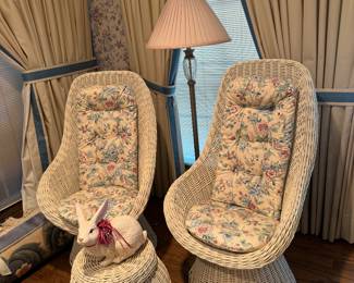 1969s Barrel wicker chairs