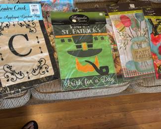 Garden flags, brand new 