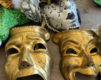 Brass Mardi Gras masks 