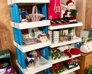 Christmas decor and Banana Boat display stand