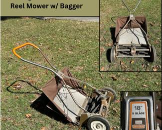 Vintabe 18" Craftsman Reel Mower w/ RARE Bagger