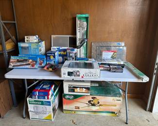 NEW household items..Hunter ceiling fan, humidifiers, shower fixtures and so much more!