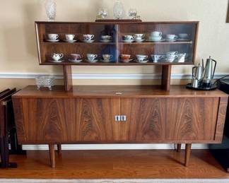 Danish Mid-Century Modern Credenza Buffet with Tambour door-front 