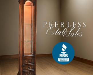 Tall Narrow Curio Cabinet $125 or bid #17