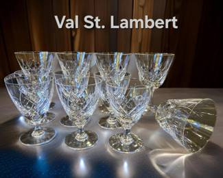 11 Val St. Lambert Crystal Stems $150 or bid #46