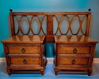 Full Size Headboard and Pair NeoClassical Night Stands MADE IN CANADA $125 or bid #3
