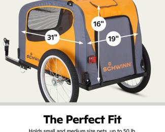 Schwinn 13-SC315 Rascal Bike Pet Trailer, Orange/Grey