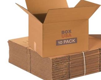Box USA Moving Boxes, Medium, 18L x 14W x 12H Inch, 10-Pack