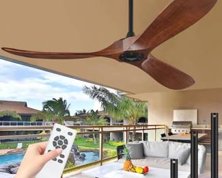 Boosant 52in Ceiling Fan Without Lights, Dark Walnut, Retail: $194.03