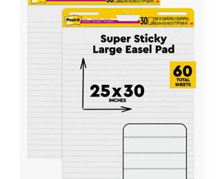 Post-it Super Sticky Easel Pad, 2 Pads, 25 x 30 Inch