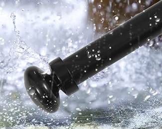 Ryb Home 1in Outdoor Curtain Rod for Patio, 72-144 Inch Long, Matte Black