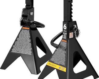 BIG RED AT46002ABR-2 Torin Double Locking Steel Jack Stands, 2 Pack, 6 Ton (12,000 lb), Black, (Incomplete)