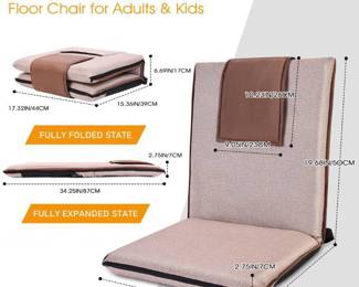 Fastmoment Floor Chair with Back Support, Coffee