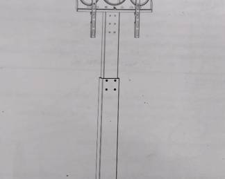 Height Adjustable Black TV Stand, (Incomplete)