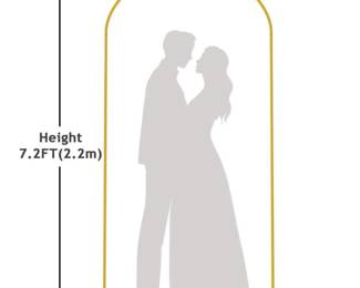 Putros Metal Arch Backdrop Stand 7.2Ft, Gold