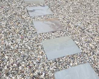 Stepping squares; gravel sold by the 5-gallon bucket