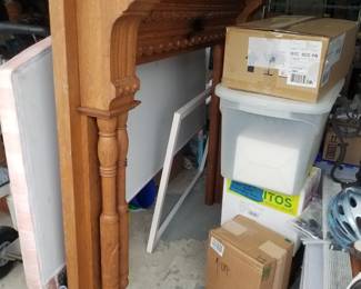 Oak fireplace mantel