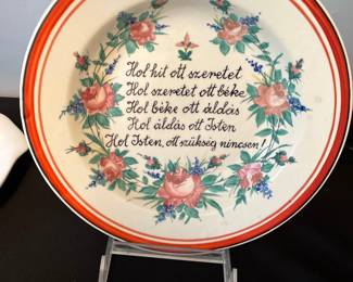 Jozsa Janos Korondi ceramic wall Bowl decorative plate home blessing 