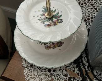 Nikko Ceramics Christmastime 2 tier server Spode Christmas Tree 