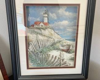 Lighthouse with Deserted Beach Wall Art 