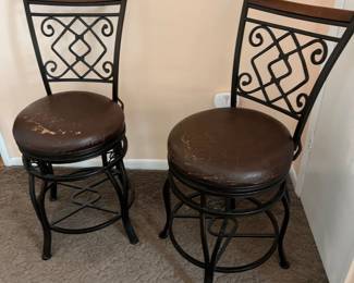 Wrought Iron Swivel Bar Stools 