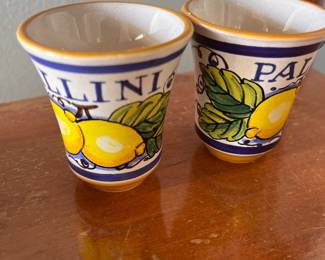 Pallini Limoncello Shot Glass Deruta Italy Hand painted 