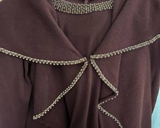 Escada cashmere wool and rhinestones
