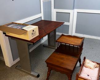 Table, Antique Coffee Table, Baby Play Crib, Wall Wooden Hanging.
