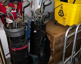 Two Sets of Golf Clubs & Bags, Misc.
