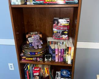 Books, Toys, Bookshelf, VHS Tapes, CDs
