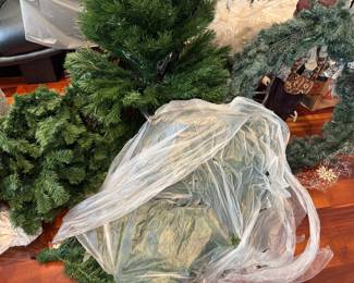 Christmas tree and wreaths 