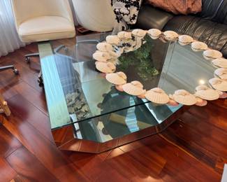 Glass table square shape all glass 