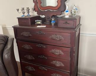 Antique dresser with wooden pulls 