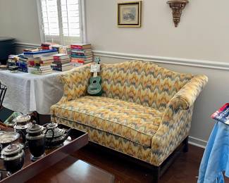 Love seat with flame stitch fabric. Excellent condition. Just right for and apartment or that perfect spot in your home. 