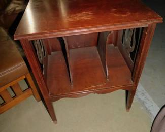 Vintage Mahogany Record Or Book Table