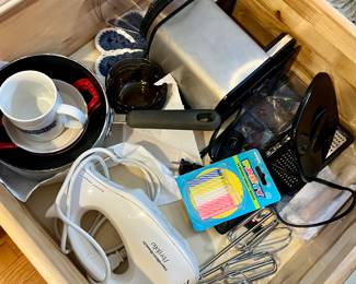 Ninja food processor, coffee grinders, hand mixer, food processor, panini maker, insta pot, coffee makers, toaster oven