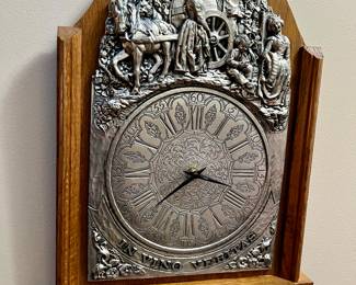 Polish pewter wall clock