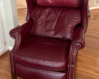 Nice comfy wing back recliner but needs TLC on the top part