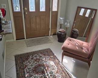 Mirrors, oriental rugs, candle sticks and pots