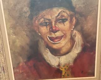oil paint clown