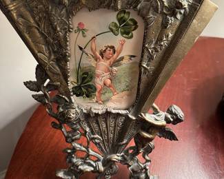 Bronze Victorian Cherub Frame