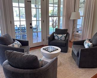 Matching upholstered club chairs