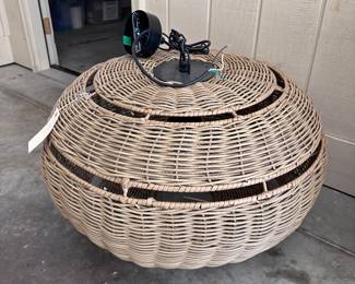 Large Wicker Hanging Light