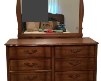 Six Drawer Dresser w Mirror Attached