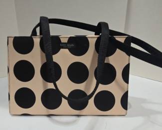 Kate Spade Peach And Black Polkadot Purse