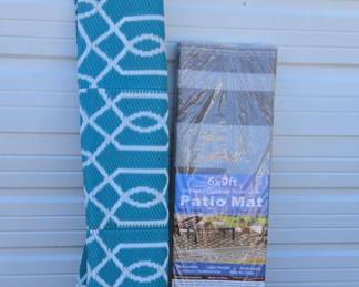 Two Outdoor Patio Mats, One Brand New